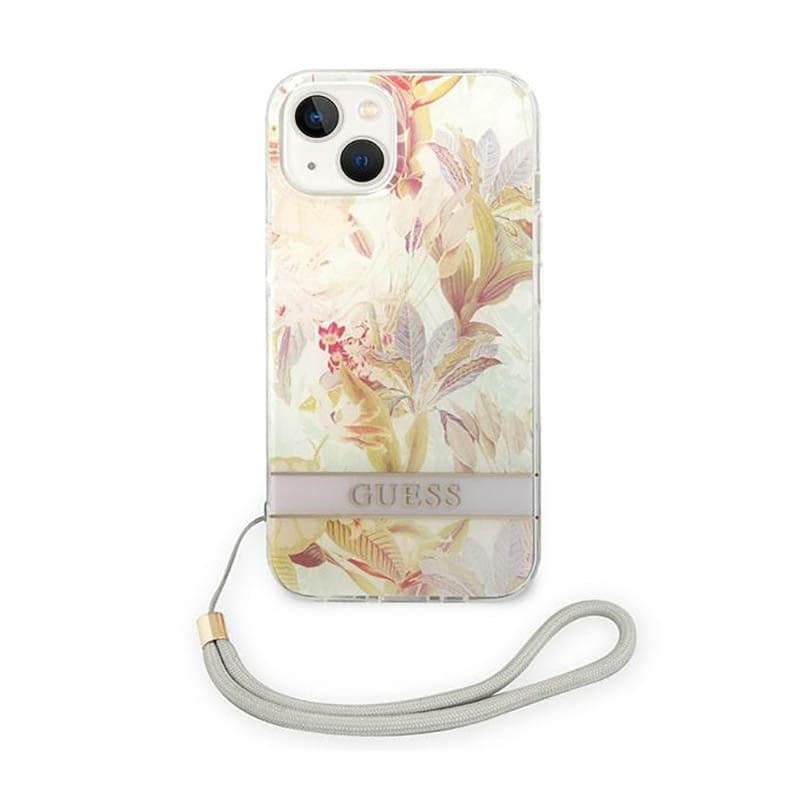 Guess Flower Cord - Case for iPhone 14 Plus (Purple) - 2