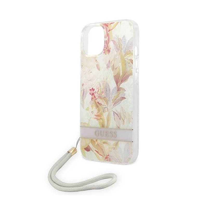 Guess Flower Cord - Case for iPhone 14 Plus (Purple) - 11