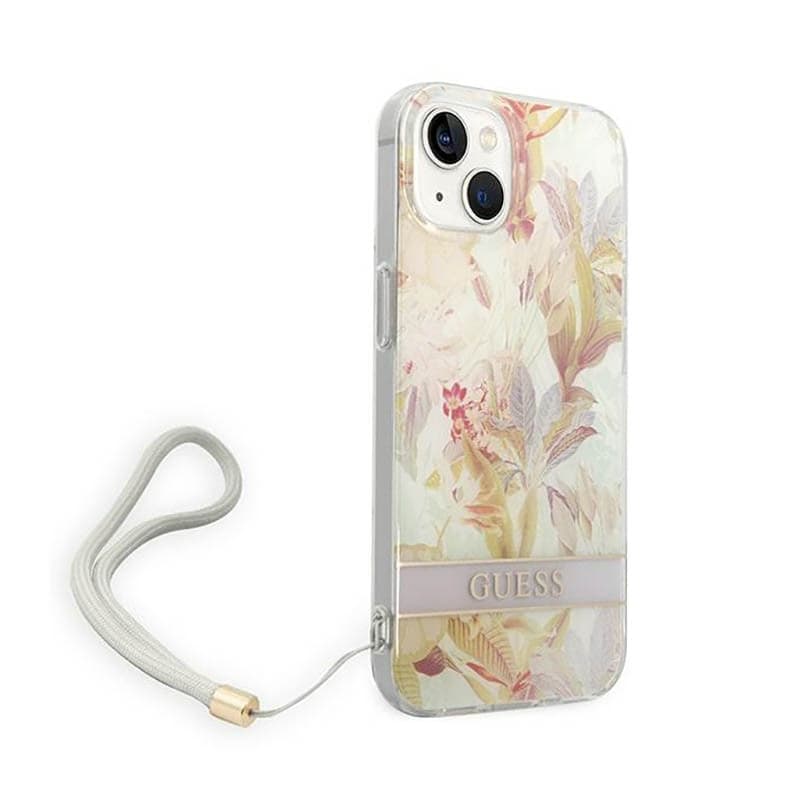 Guess Flower Cord - Case for iPhone 14 Plus (Purple) - 3