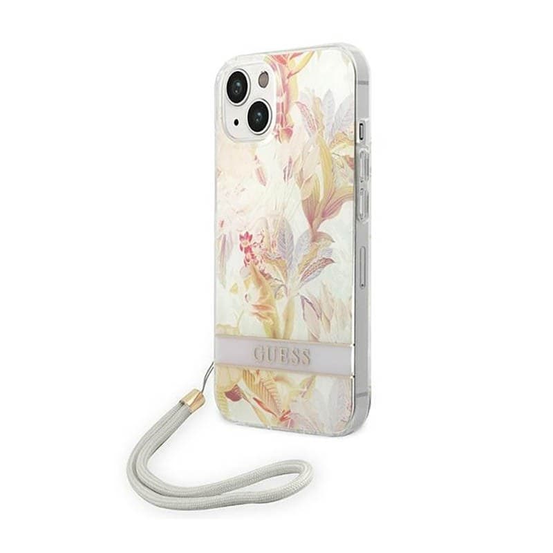 Guess Flower Cord - Case for iPhone 14 Plus (Purple) - 7