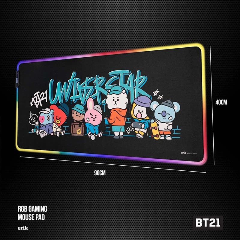 BT21 - Gaming/desk mat XXL with LED illumination (90 x 40 cm) - 2