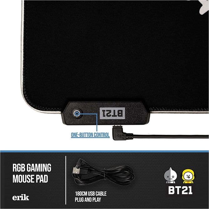 BT21 - Gaming/desk mat XXL with LED illumination (90 x 40 cm) - 13