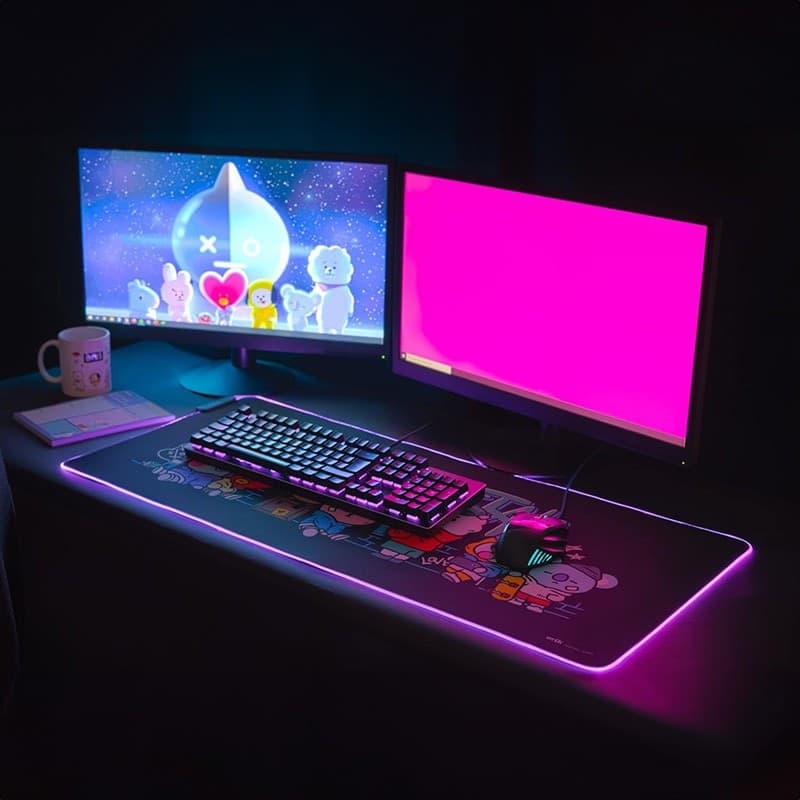 BT21 - Gaming/desk mat XXL with LED illumination (90 x 40 cm) - 14