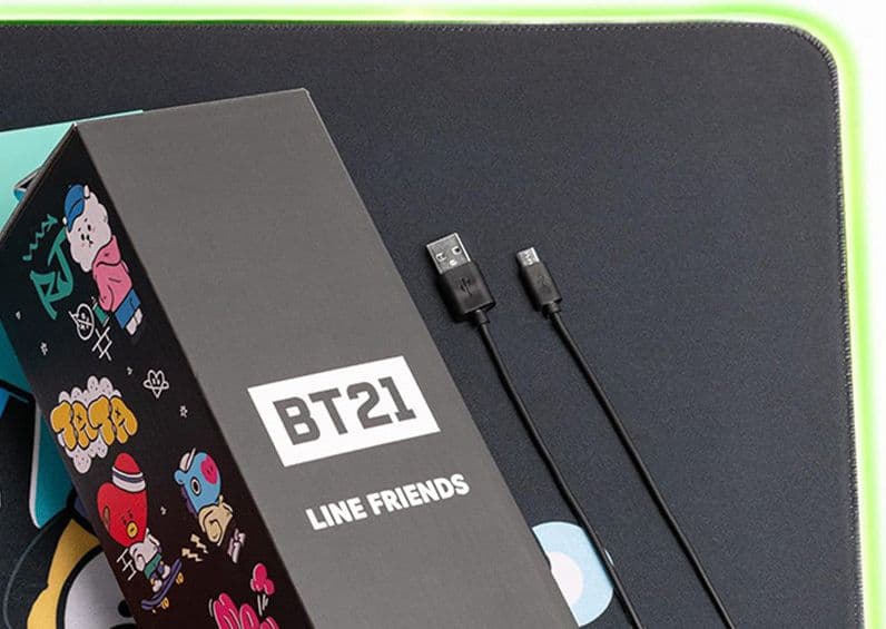 BT21 - Gaming/desk mat XXL with LED illumination (90 x 40 cm) - 4