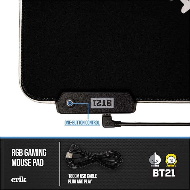 BT21 - Gaming/desk mat XXL with LED illumination (90 x 40 cm) - 6