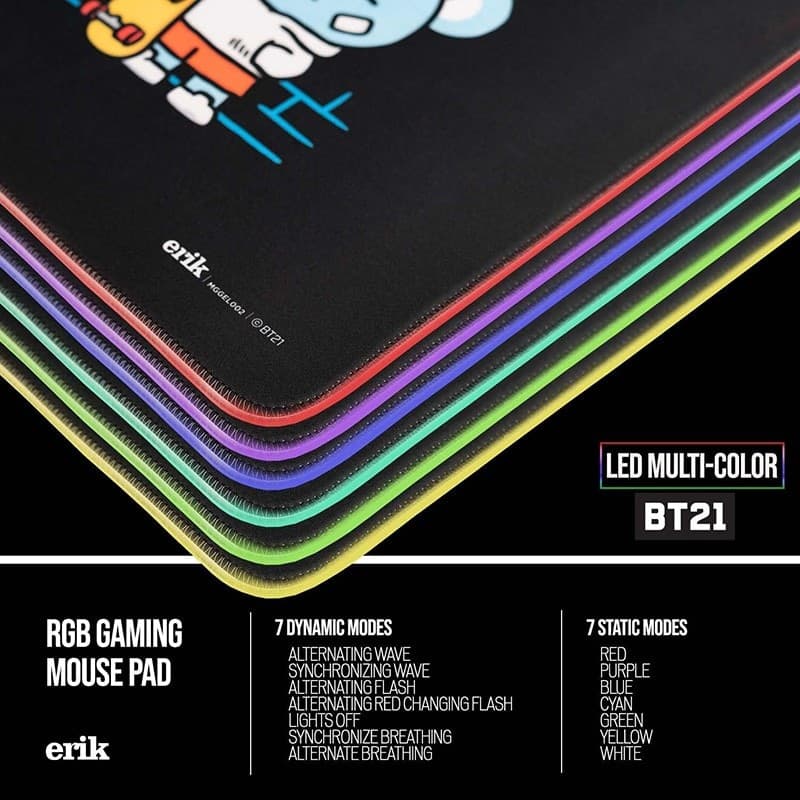 BT21 - Gaming/desk mat XXL with LED illumination (90 x 40 cm) - 10