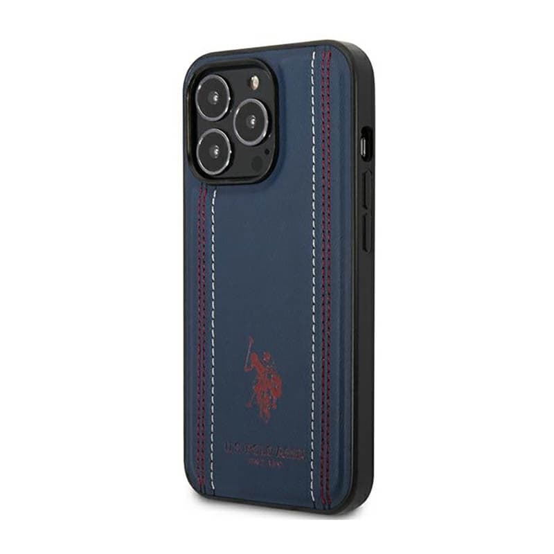 US Polo Assn Leather Stitch - Case for iPhone 14 Pro Max (Navy blue) - 2