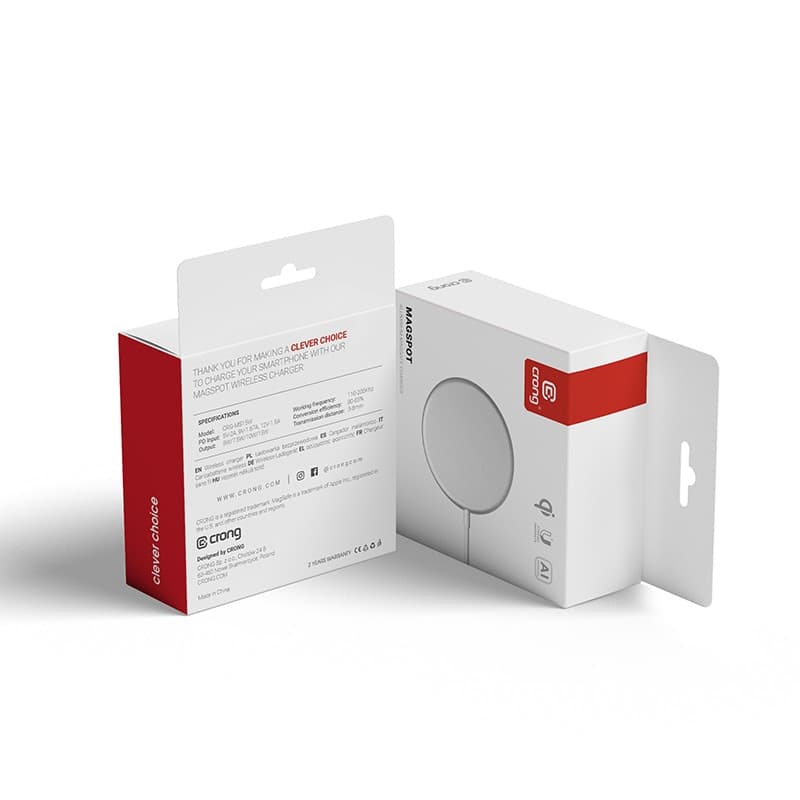Caricabatterie wireless Crong MagSpot – Caricabatterie induttivo MagSafe in alluminio da 15 W (grafite) - 6