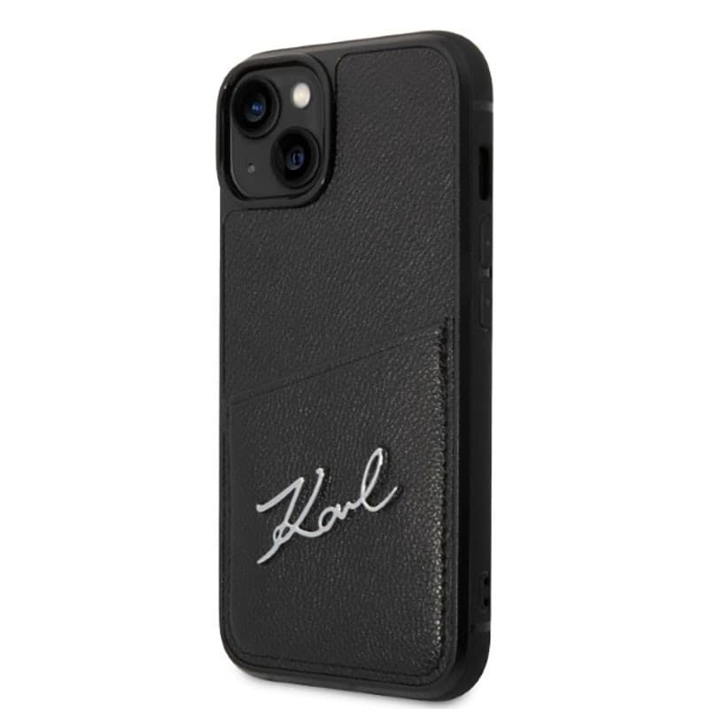 Karl Lagerfeld Signature Logo Cardslot - Case for iPhone 14 Plus (Black) - 2