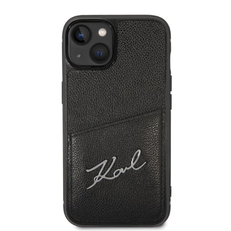 Karl Lagerfeld Signature Logo Cardslot - Case for iPhone 14 Plus (Black) - 11