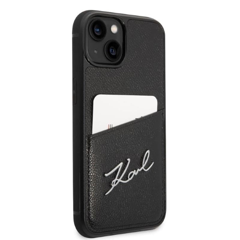 Karl Lagerfeld Signature Logo Cardslot - Case for iPhone 14 Plus (Black) - 12