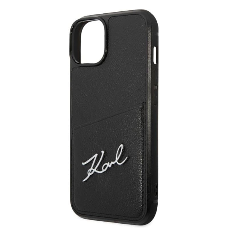 Karl Lagerfeld Signature Logo Cardslot - Case for iPhone 14 Plus (Black) - 14