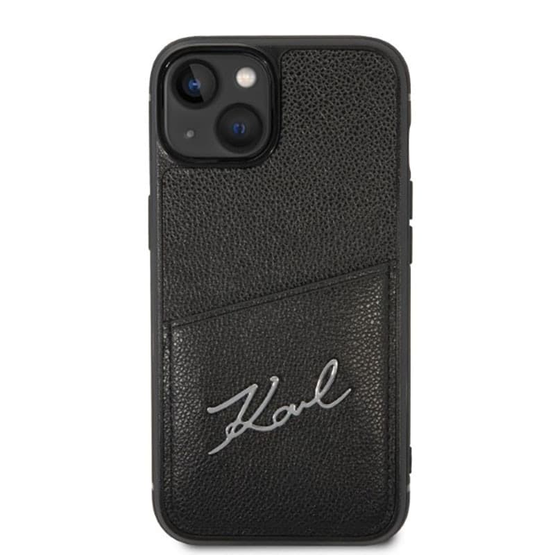 Karl Lagerfeld Signature Logo Cardslot - Case for iPhone 14 Plus (Black) - 3