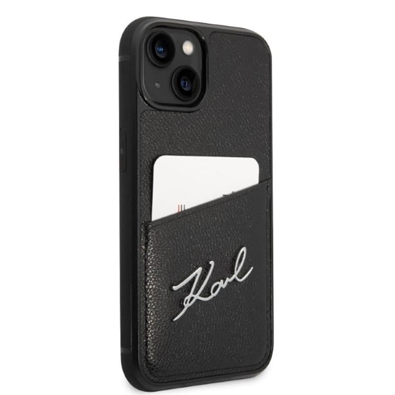 Karl Lagerfeld Signature Logo Cardslot - Case for iPhone 14 Plus (Black) - 4