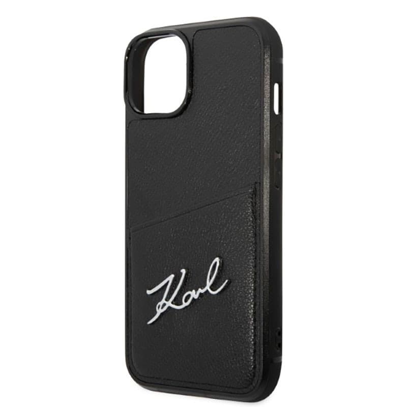 Karl Lagerfeld Signature Logo Cardslot - Case for iPhone 14 Plus (Black) - 6