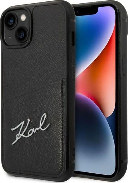 Karl Lagerfeld Signature Logo Cardslot - Case for iPhone 14 Plus (Black) - 9