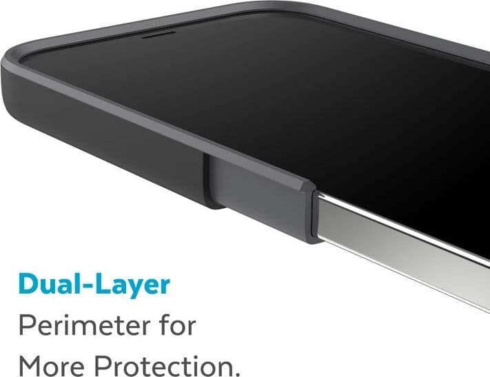 Speck CandyShell Pro + MagSafe - Custodia per iPhone 14 Plus con rivestimento MICROBAN (nero / grigio ardesia) - 18