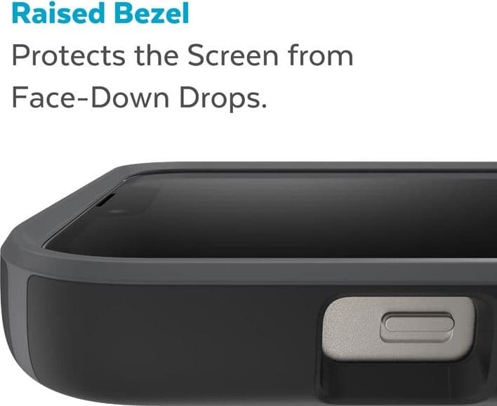 Speck CandyShell Pro + MagSafe - Custodia per iPhone 14 Plus con rivestimento MICROBAN (nero / grigio ardesia) - 19
