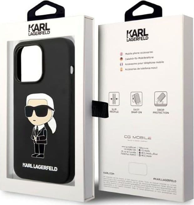 Karl Lagerfeld Silicone NFT Ikonik MagSafe - Case for iPhone 14 Pro (Black) - 8