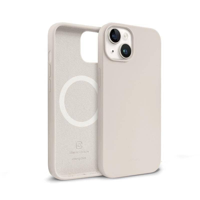 Crong Color Cover Magnetic - Custodia MagSafe per iPhone 14 Plus (Beige Pietra) - 6