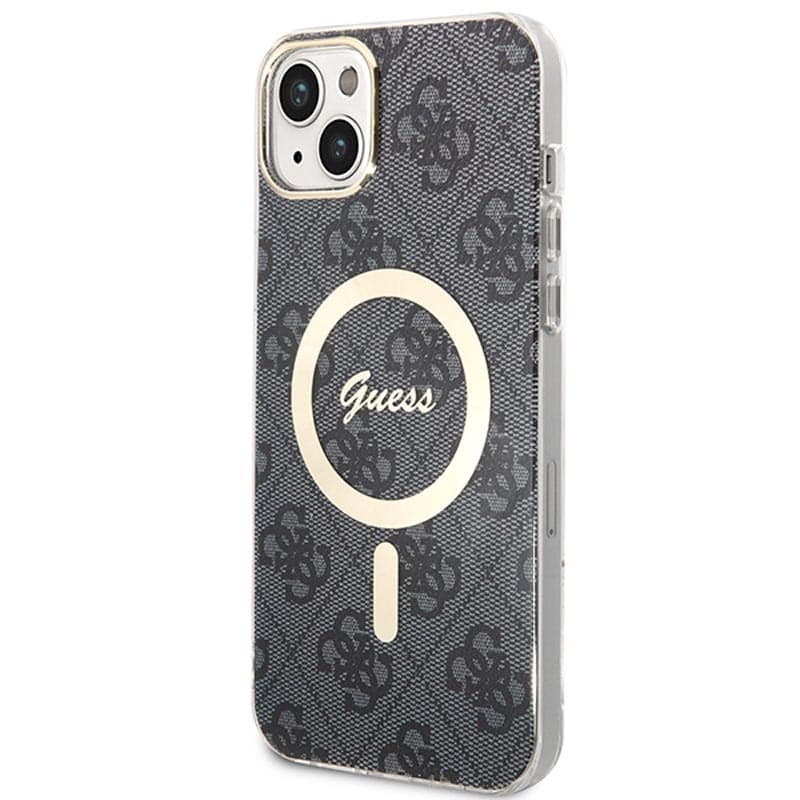 Guess Bundle Pack MagSafe 4G - Set of case for iPhone 14 Plus + MagSafe charger (Black/Gold) - 3