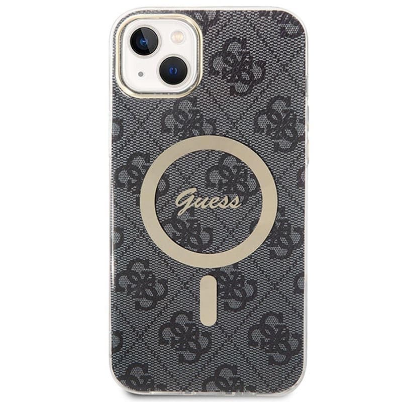 Guess Bundle Pack MagSafe 4G - Set of case for iPhone 14 Plus + MagSafe charger (Black/Gold) - 4