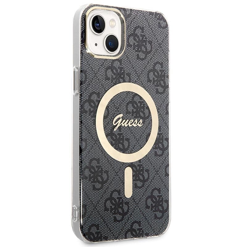 Guess Bundle Pack MagSafe 4G - Set of case for iPhone 14 Plus + MagSafe charger (Black/Gold) - 5