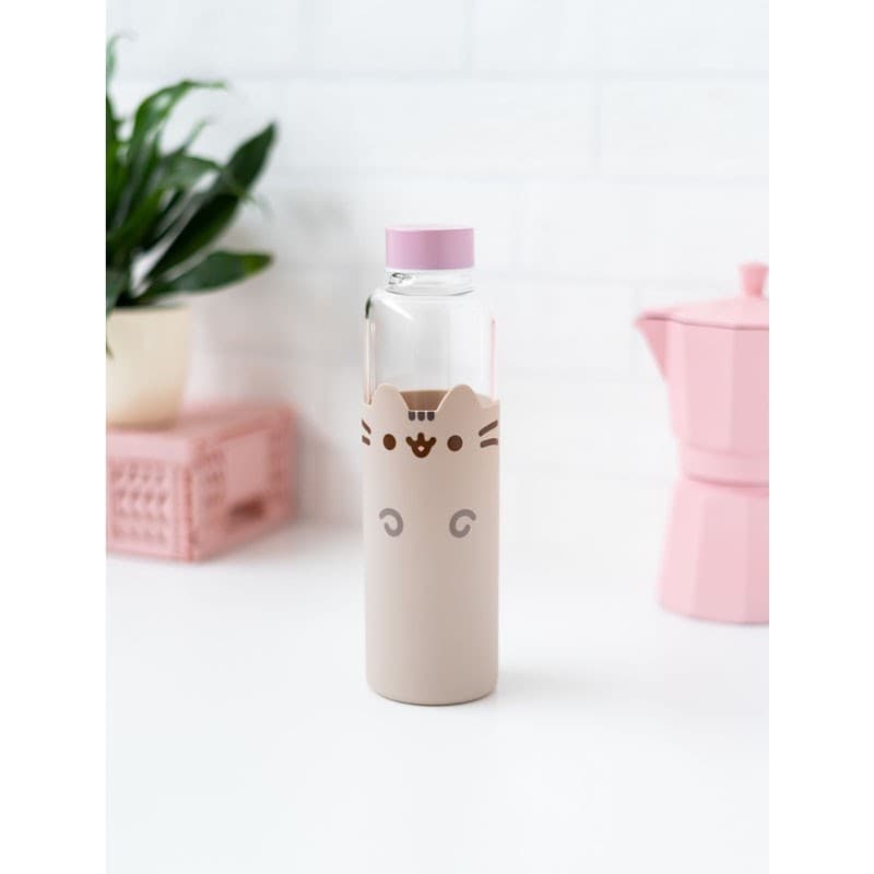 Pusheen - Bottiglia d'acqua in vetro da 500 ml - 14