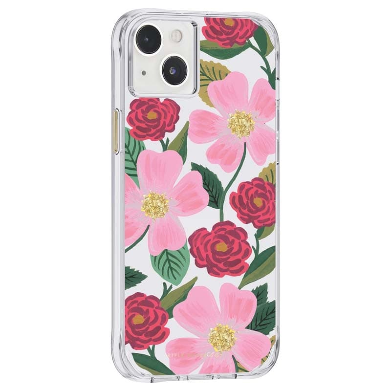 Rifle Paper Clear - Case decorated in gold for iPhone 14 Plus (Rose Garden) - 2