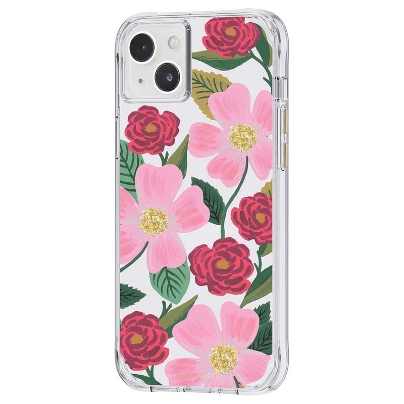 Rifle Paper Clear - Case decorated in gold for iPhone 14 Plus (Rose Garden) - 12
