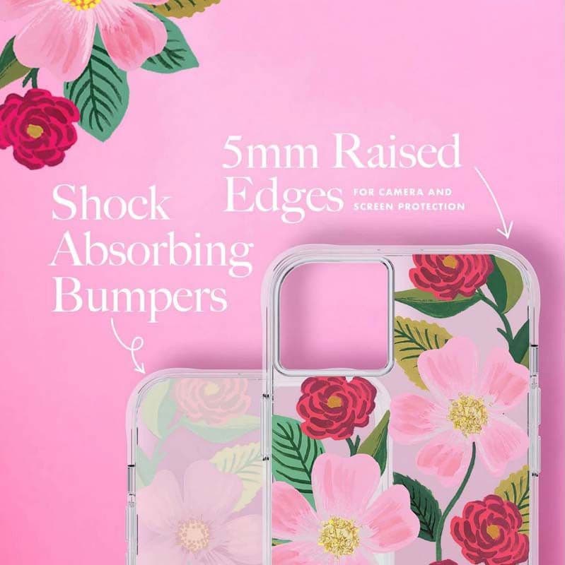Rifle Paper Clear - Case decorated in gold for iPhone 14 Plus (Rose Garden) - 8
