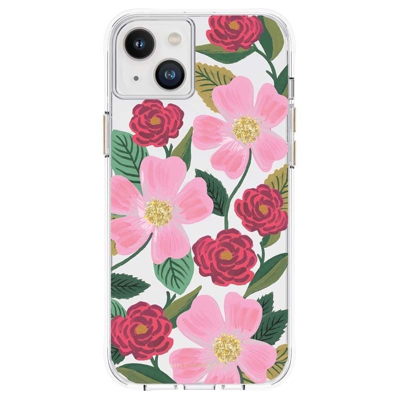 Rifle Paper Clear - Case decorated in gold for iPhone 14 Plus (Rose Garden) - 10