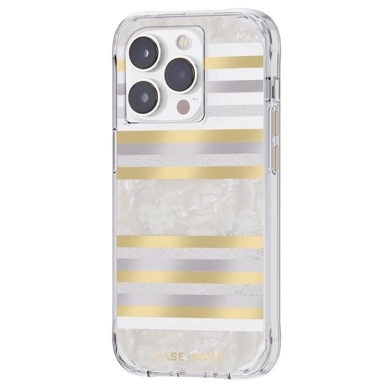 Case-Mate Pearl Stripes MagSafe - Case decorated with mother-of-pearl for iPhone 14 Pro (Pearl Stripes) - 11