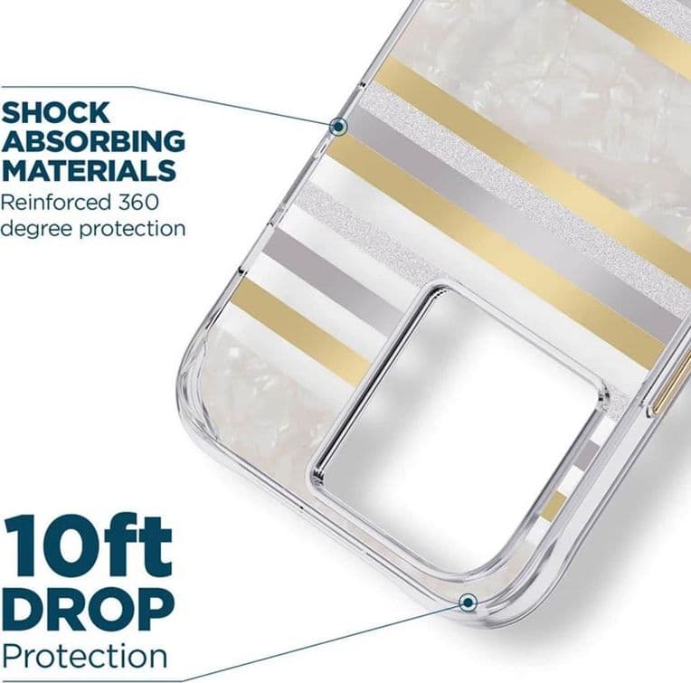 Case-Mate Pearl Stripes MagSafe - Case decorated with mother-of-pearl for iPhone 14 Pro (Pearl Stripes) - 13