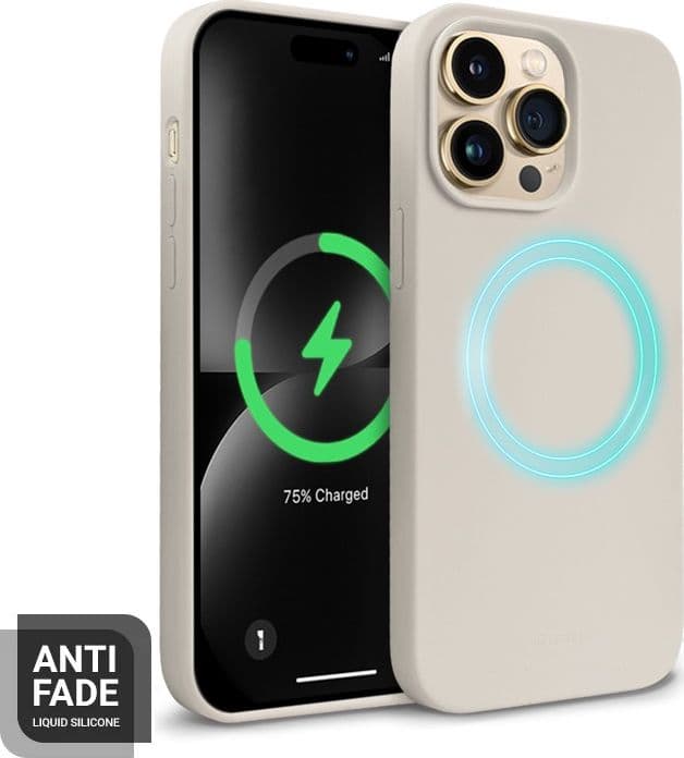 Crong Color Cover Magnetic - Custodia MagSafe per iPhone 14 Pro Max (Beige Pietra) - 7