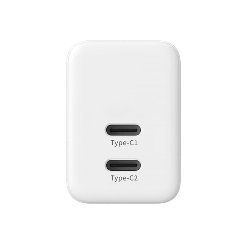 Crong Ultra Compact GaN - Caricabatterie da muro 2x USB-C 35W PD 3.0 con PPS (bianco) - 3