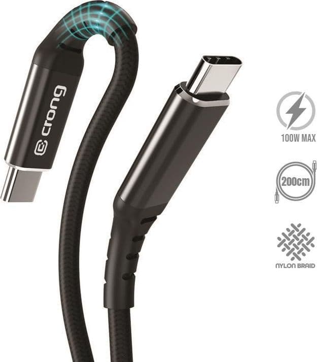 Crong Armor Link - Cavo USB-C a USB-C da 100 W PD 5 A, 200 cm (nero) - 8