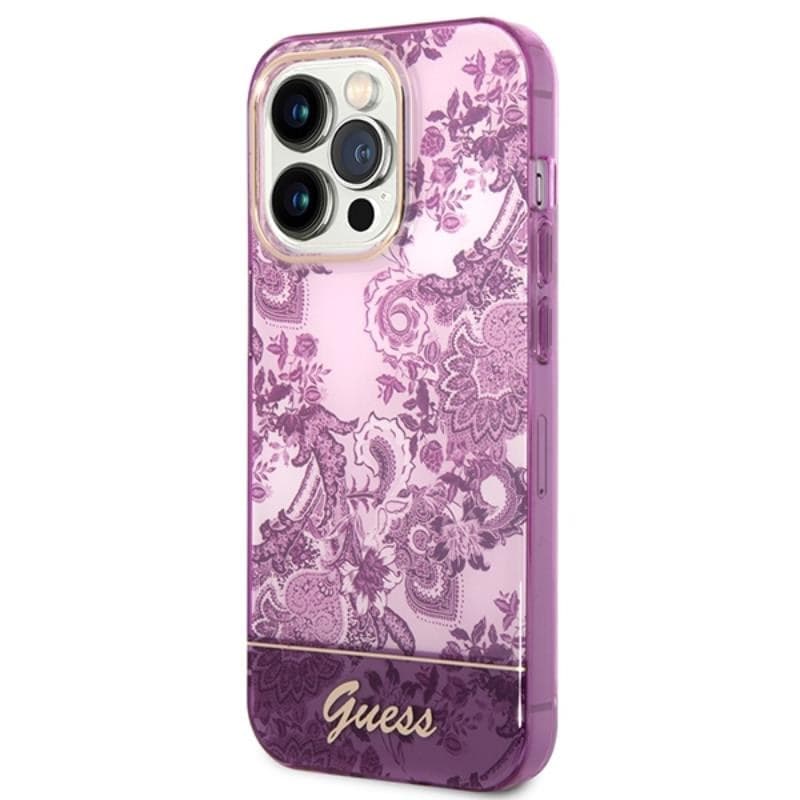 Guess Porcelain Collection - Case for iPhone 14 Pro Max (Fuchsia) - 2