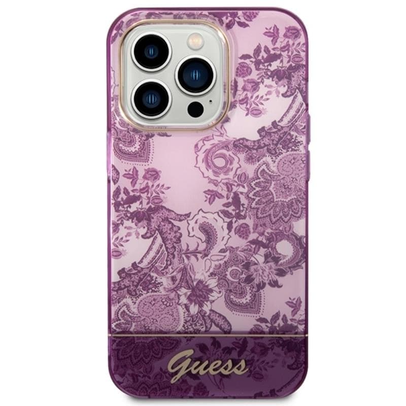 Guess Porcelain Collection - Case for iPhone 14 Pro Max (Fuchsia) - 11