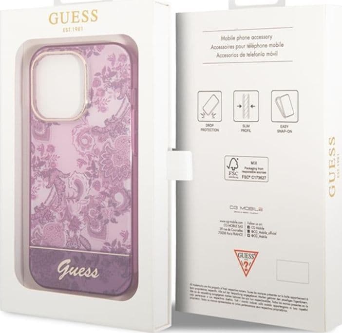Guess Porcelain Collection - Case for iPhone 14 Pro Max (Fuchsia) - 8