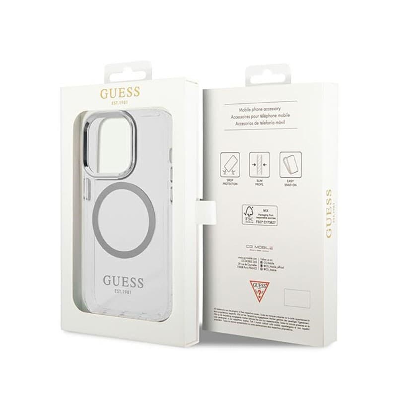 Guess Metal Outline MagSafe - Case for iPhone 14 Pro (Clear) - 16