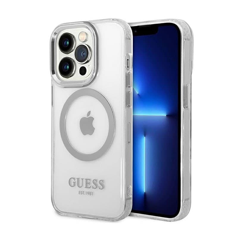 Guess Metal Outline MagSafe - Case for iPhone 14 Pro (Clear) - 9