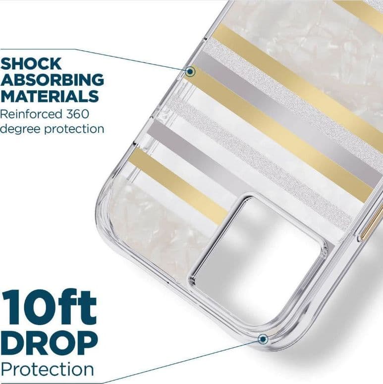 Case-Mate Pearl Stripes MagSafe - Case decorated with mother-of-pearl for iPhone 14 / iPhone 13 (Pearl Stripes) - 11
