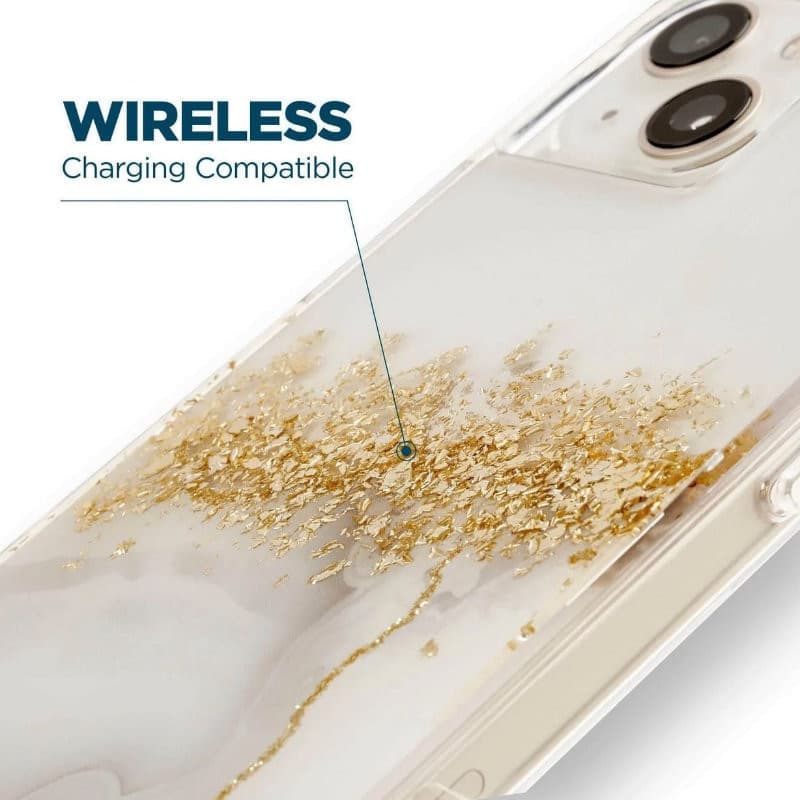 Case-Mate Karat - Case decorated in gold for iPhone 14 Plus (Marble) - 7