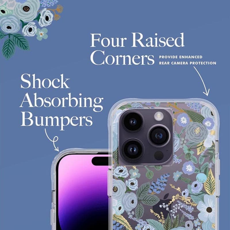 Rifle Paper Clear - Case for iPhone 14 Pro (Garden Party Blue) - 14