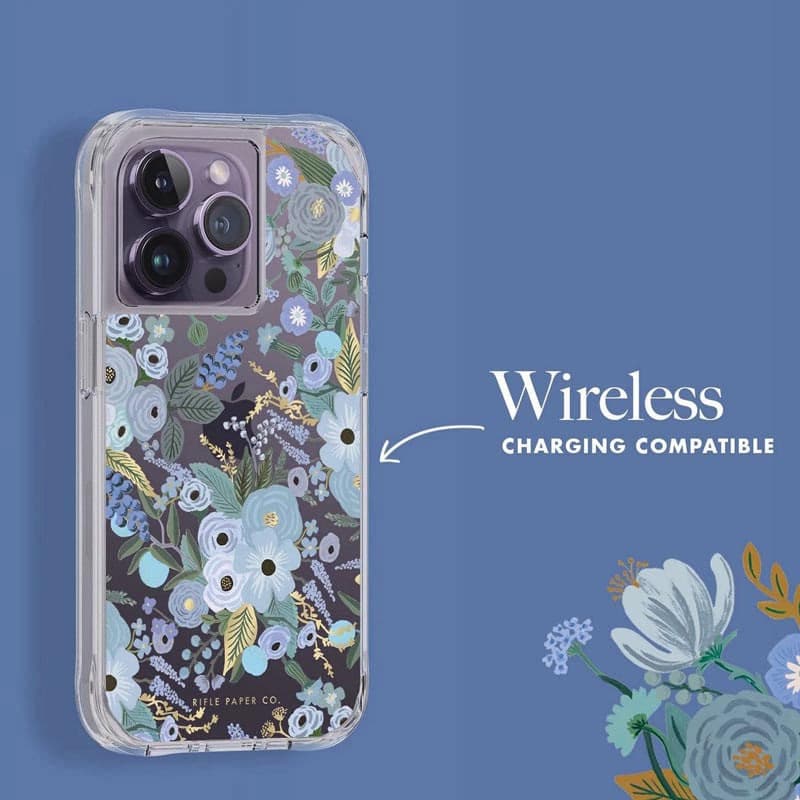 Rifle Paper Clear - Case for iPhone 14 Pro (Garden Party Blue) - 8