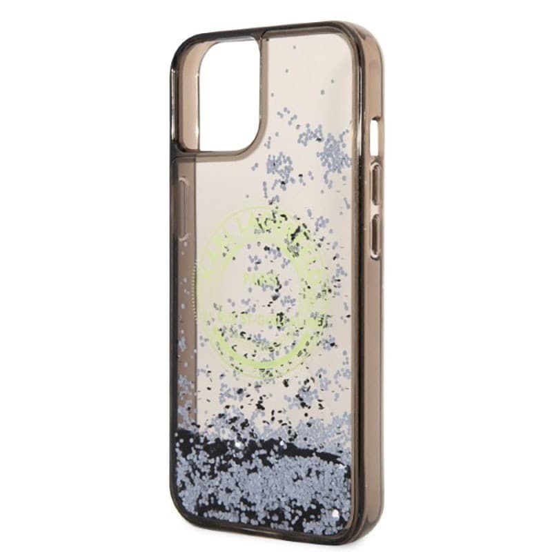 Karl Lagerfeld Liquid Glitter Round RSG Logo Case - Case for iPhone 14 Plus (Black) - 14
