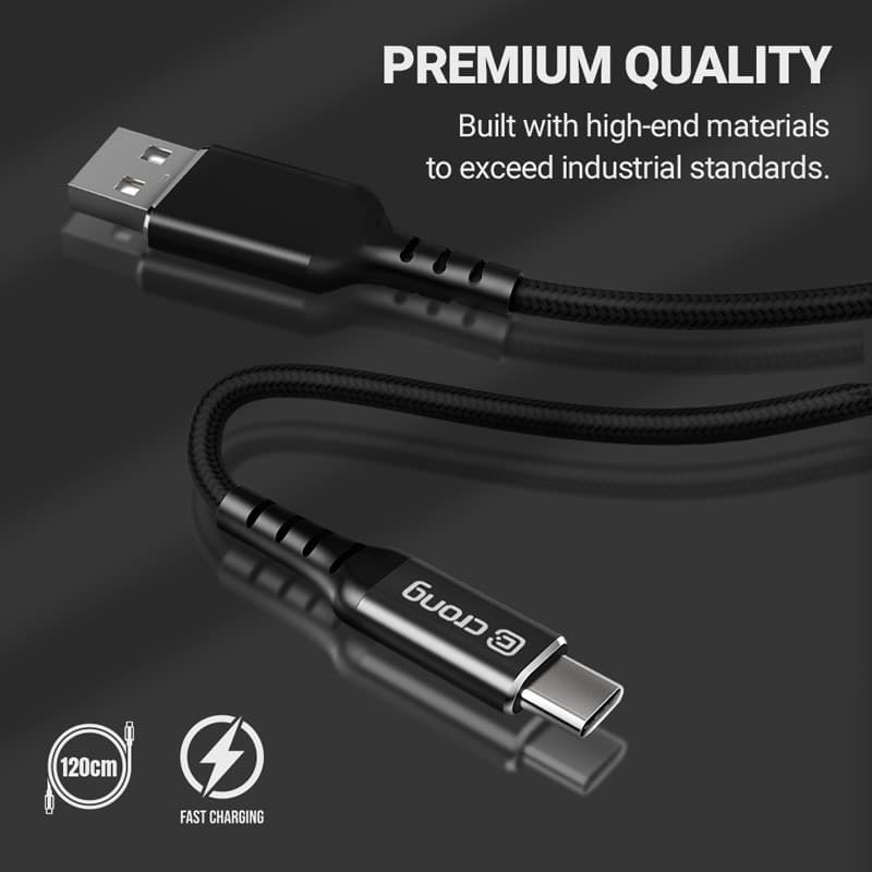 Crong Armor Link - Cavo USB-C a USB-C da 100 W PD 5 A, 120 cm (nero) - 4