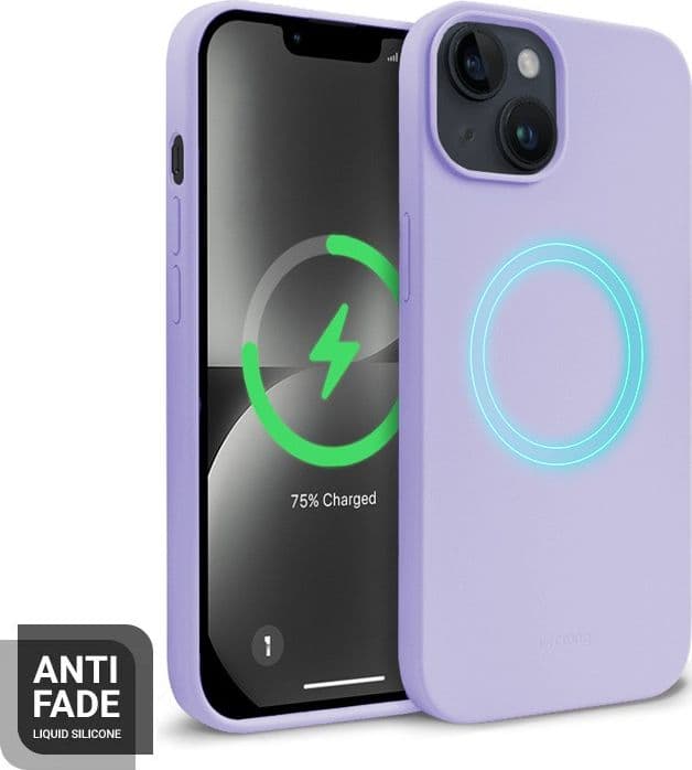 Crong Color Cover Magnetic - Custodia MagSafe per iPhone 14 Plus (Viola) - 7