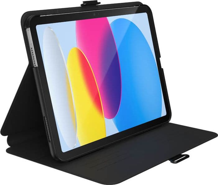 Speck Balance Folio – Custodia per iPad 11" (2025) / 10.9" (2022) con rivestimento MICROBAN con magnete e supporto (nero)